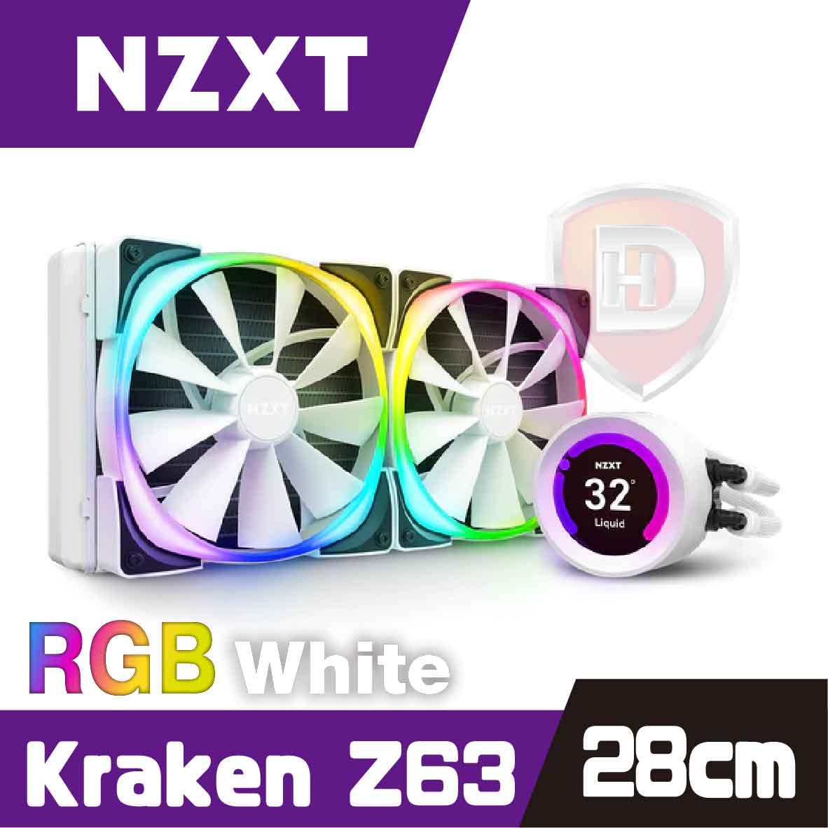 霐道電腦-【HD數位3C】 - RL-KRZ63-RW NZXT Kraken Z63 RGB 白