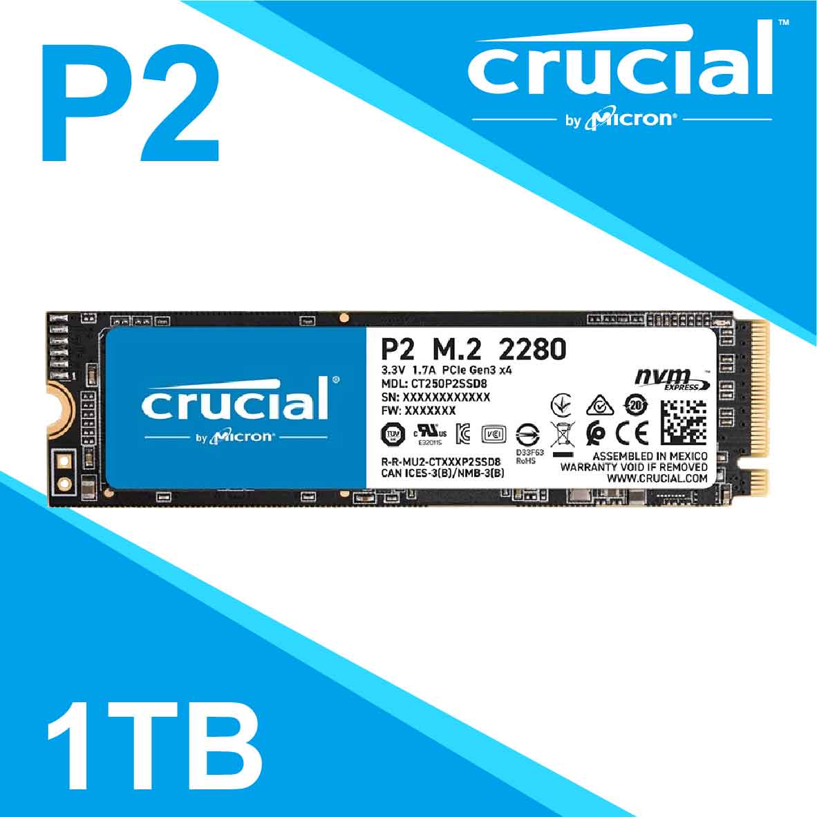 霐道電腦-【HD數位3C】 - SSD-CT1000P2SSD8 美光Micron Crucial P2 1TB