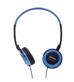 ERP-H28三洋立體聲頭戴式折疊耳機-藍